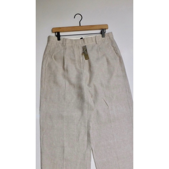 NWT!! J. CREW Wide Leg Essential Pants Flax Linen Pleated Preppy Summer Size 10 - Picture 4 of 16
